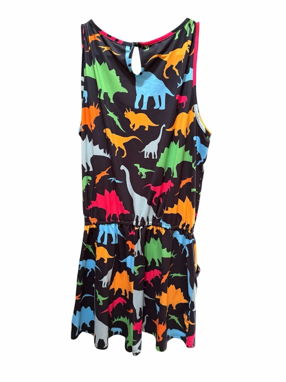 Source Unknown Black Multicolor Dinosaur Print Tank Romper - Picture 5 of 5